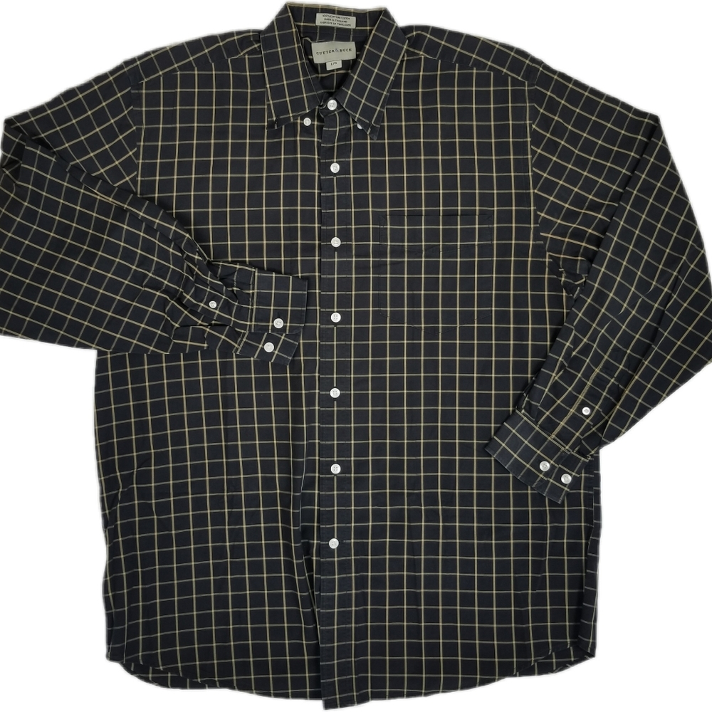 Cutter & Buck Checkered Long Sleeve Cotton Button